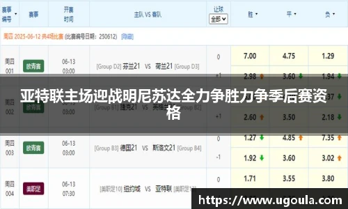 亚特联主场迎战明尼苏达全力争胜力争季后赛资格
